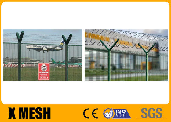 Polvo de la alta seguridad 3D V Mesh Metal Mesh Fencing Green cubierto para los campos del aeropuerto